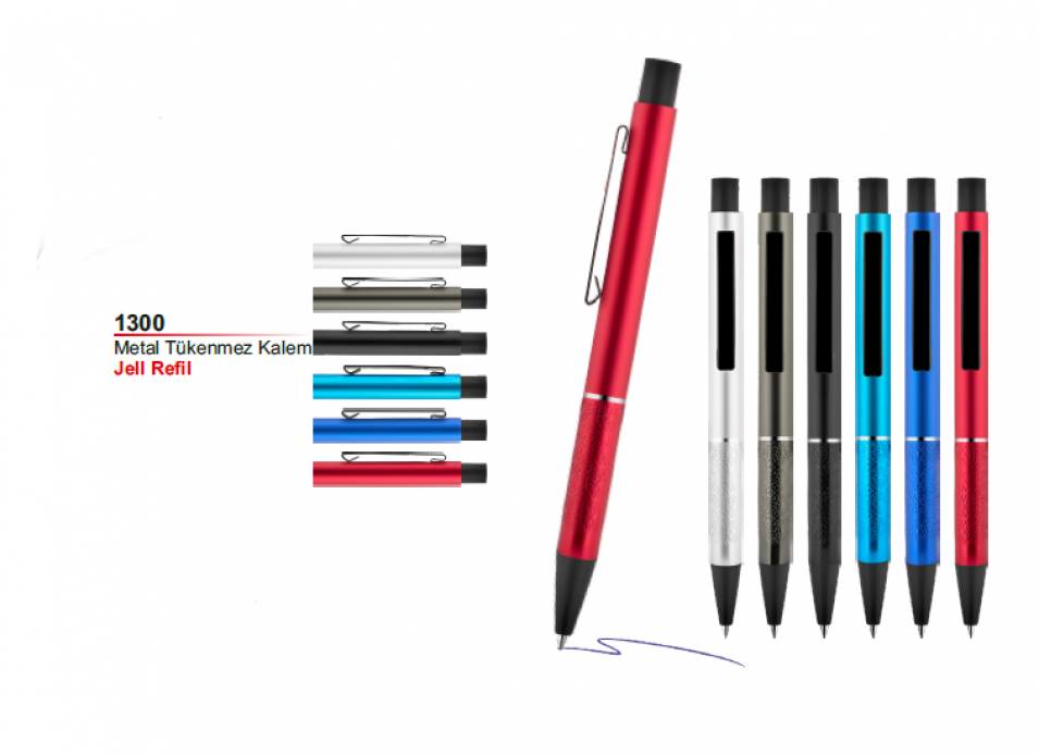 Unijoy 1300 Metal Tükenmez Kalem (Jel Refil)