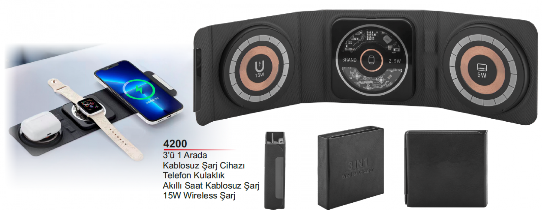 Unijoy 4200 3'ü 1 Arada Kablosuz Şarj Standı