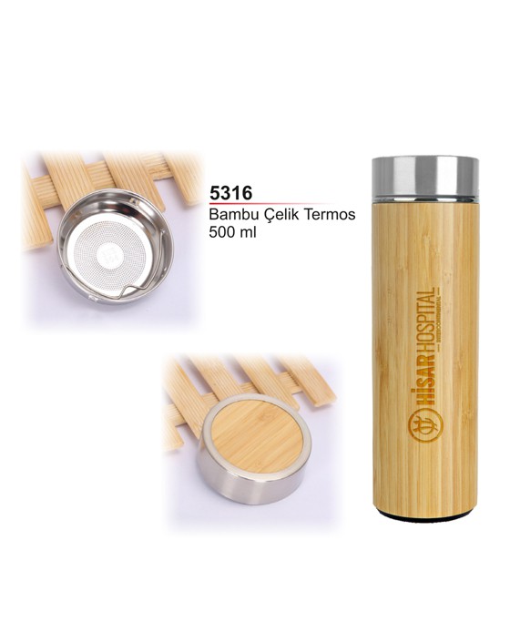 Unijoy 5316 Bambu Çelik Termos – 500 ml
