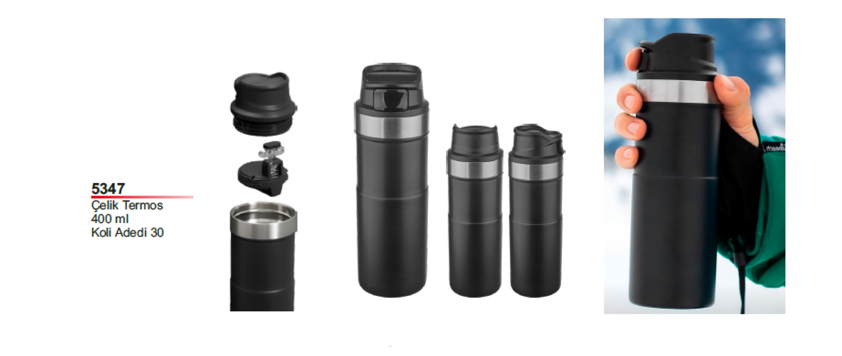 Unijoy 5347 Çelik Termos Mug – 400 ml
