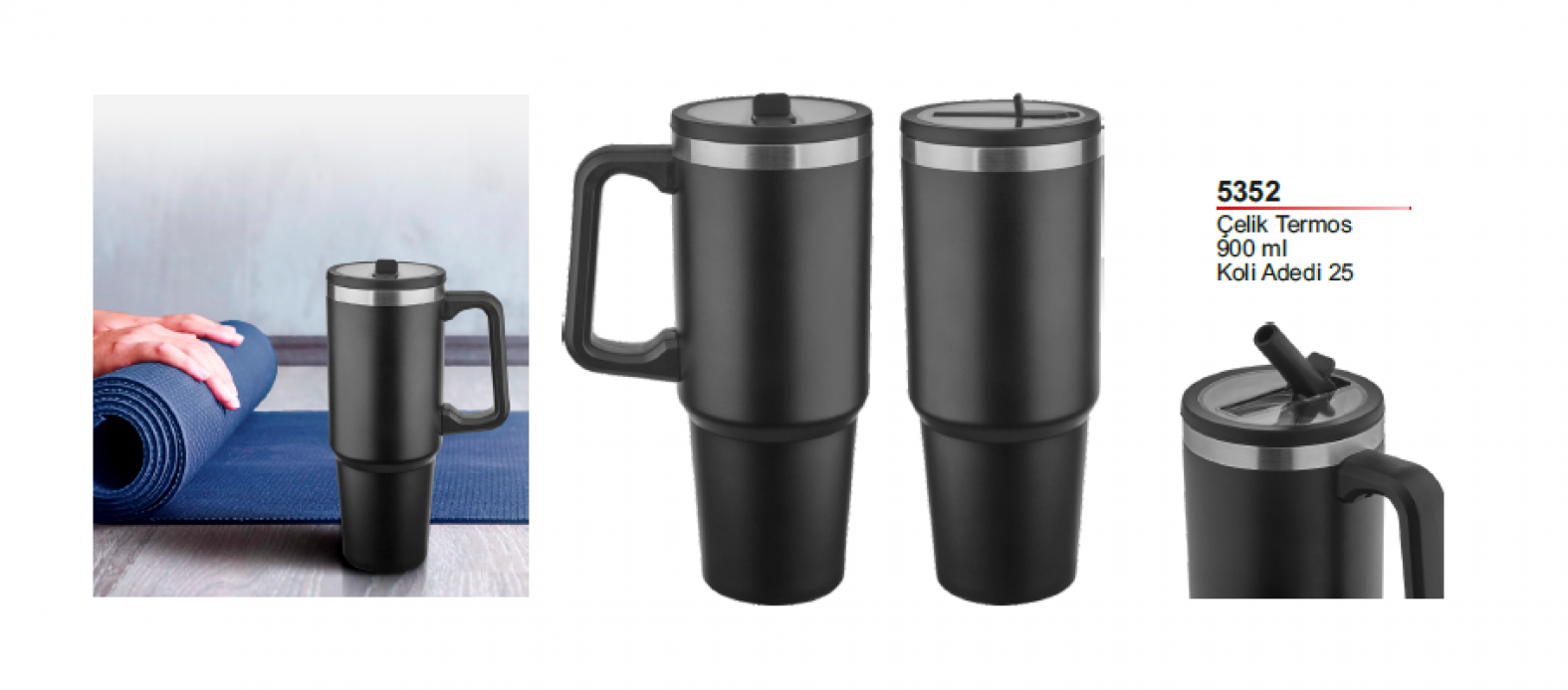 Unijoy 5352 Çelik Termos Mug – 900 ml