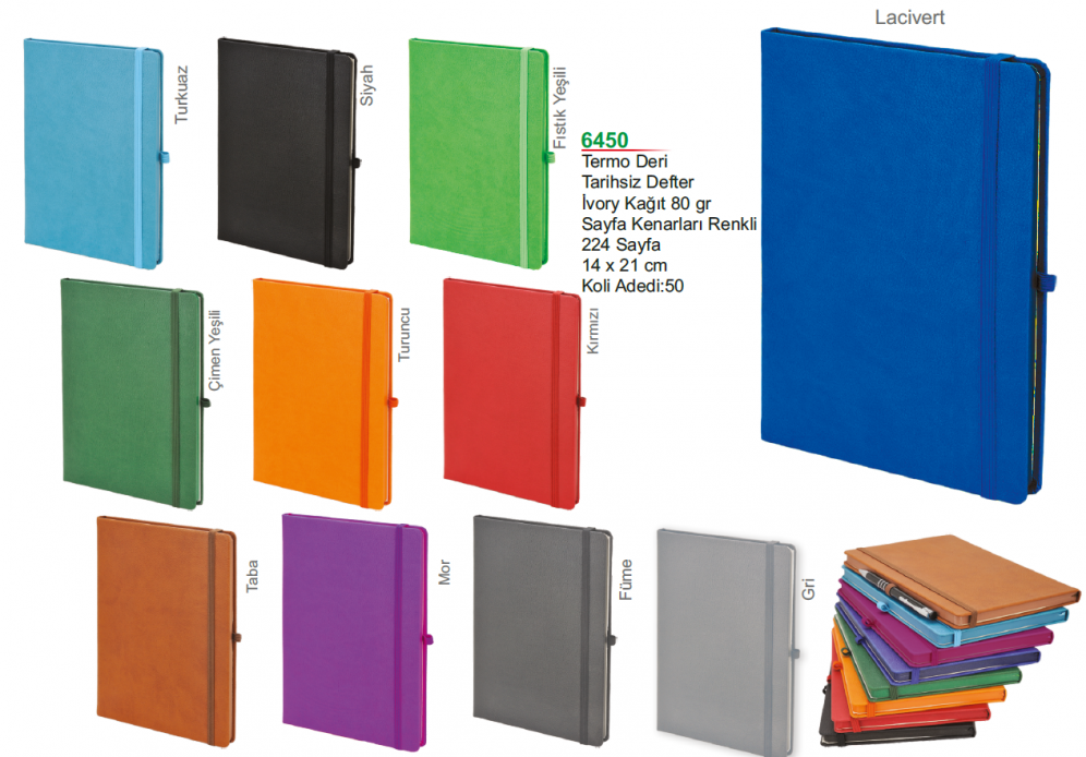 Unijoy 6450 Termo Deri Tarihsiz Defter