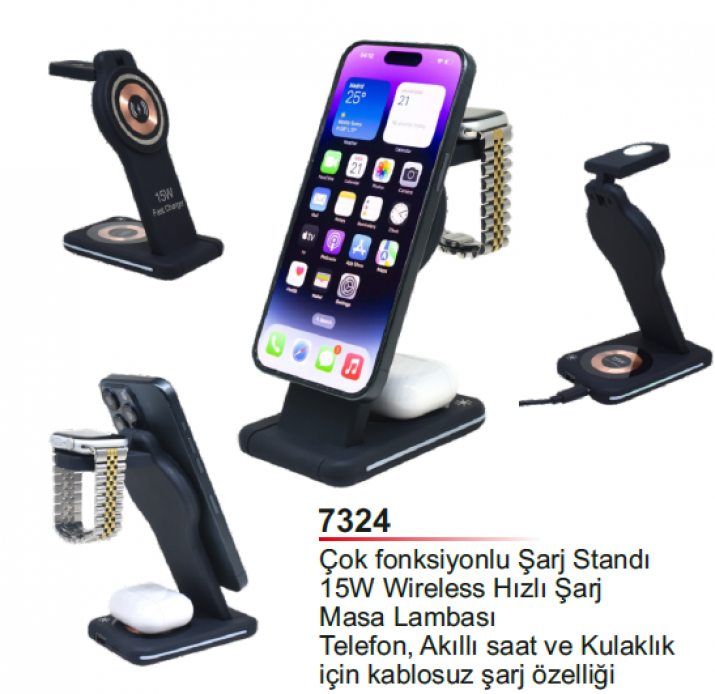 Unijoy 7324 Çok Fonksiyonlu Kablosuz Şarj Standı
